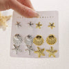 Wholesale Minimalist Geometric Plastic And Steel Electroplated Earrings Set For Women