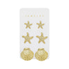 Wholesale Minimalist Geometric Plastic And Steel Electroplated Earrings Set For Women