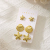 Wholesale Minimalist Geometric Plastic And Steel Electroplated Earrings Set For Women