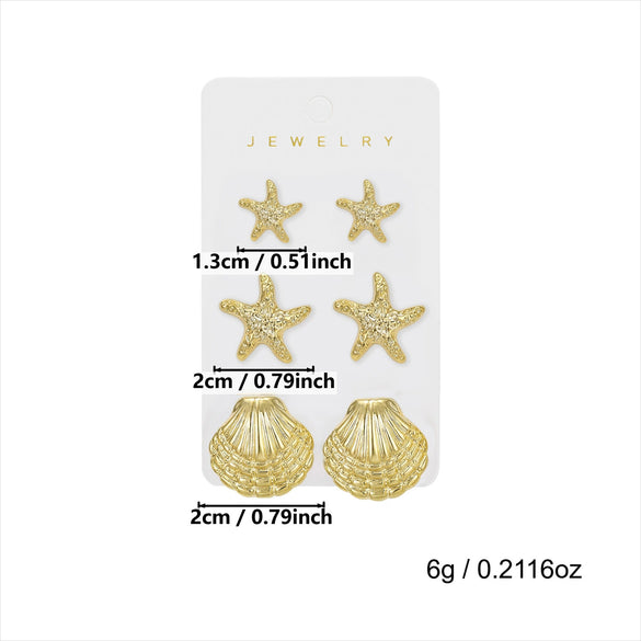 Wholesale Minimalist Geometric Plastic And Steel Electroplated Earrings Set For Women