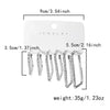 Wholesale Minimalist Geometric Rectangular Hoop Earring Set For Women Copper Electroplated