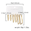 Wholesale Minimalist Geometric Rectangular Hoop Earring Set For Women Copper Electroplated