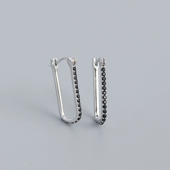 Wholesale Minimalist Geometric Rectangular S925 Sterling Silver Electroplated Ear Buckle Earrings For Women