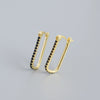 Wholesale Minimalist Geometric Rectangular S925 Sterling Silver Electroplated Ear Buckle Earrings For Women