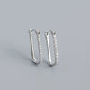 Wholesale Minimalist Geometric Rectangular S925 Sterling Silver Electroplated Ear Buckle Earrings For Women