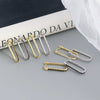 Wholesale Minimalist Geometric Rectangular S925 Sterling Silver Electroplated Ear Buckle Earrings For Women