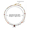 Wholesale Minimalist Geometric Red Agate Blue Pine Czech Beads Gold Sand Stone Stainless Steel Electroplating Clavicle Chain Necklace