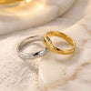 Wholesale Minimalist Geometric Rose Embossed Titanium Steel Electroplated Ring For Women