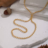 Wholesale Minimalist Geometric Round Bead Tassel Sweater Necklace For Women Stainless Steel 18K Real Gold Plated By Pvd Furnace Vacuum