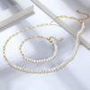 Wholesale Minimalist Geometric S925 Silver Natural Freshwater Pearl Bracelet With Electroplating And Metal Chain
