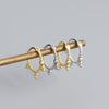 Wholesale Minimalist Geometric S925 Silver Small Round Bead Ear Buckle Earrings With Electroplating