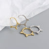 Wholesale Minimalist Geometric S925 Silver Small Round Bead Ear Buckle Earrings With Electroplating