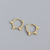 Wholesale Minimalist Geometric S925 Silver Small Round Bead Ear Buckle Earrings With Electroplating