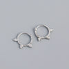 Wholesale Minimalist Geometric S925 Silver Small Round Bead Ear Buckle Earrings With Electroplating