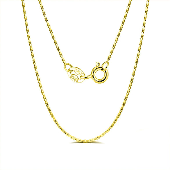 Wholesale Minimalist Geometric S925 Sterling Silver Bamboo Chain Necklace For Men And Women With Electroplating