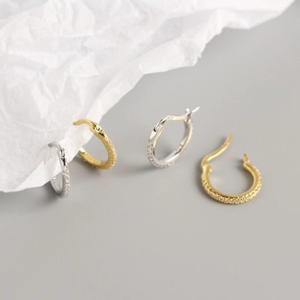 Wholesale Minimalist Geometric S925 Sterling Silver Electroplated Earrings
