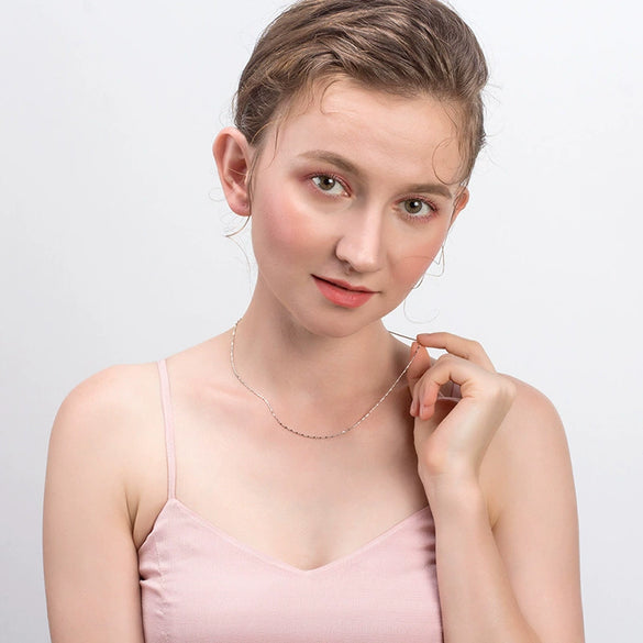 Wholesale Minimalist Geometric S925 Sterling Silver Necklace With Electroplating Treatment