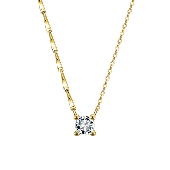 Wholesale Minimalist Geometric S925 Sterling Silver Necklace With Zircon Pendant For Women