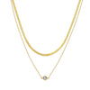 Wholesale Minimalist Geometric Silver Electroplated Cross Chain Multilayered Necklace For Women With Small Bar Pendant