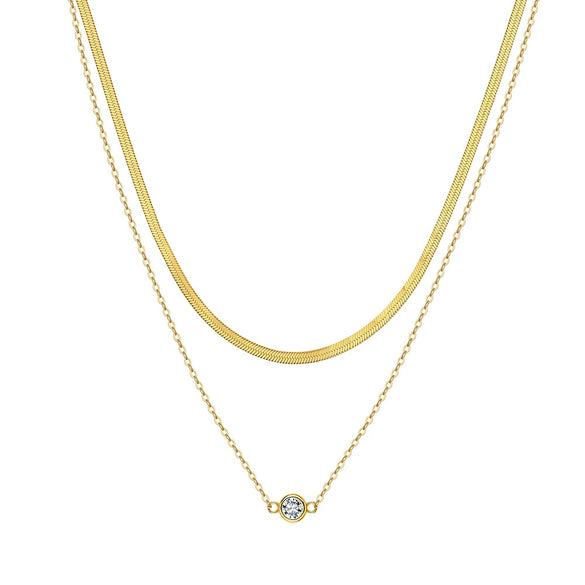 Wholesale Minimalist Geometric Silver Electroplated Cross Chain Multilayered Necklace For Women With Small Bar Pendant