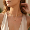 Wholesale Minimalist Geometric Silver Electroplated Cross Chain Multilayered Necklace For Women With Small Bar Pendant