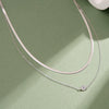 Wholesale Minimalist Geometric Silver Electroplated Cross Chain Multilayered Necklace For Women With Small Bar Pendant