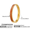 Wholesale Minimalist Geometric Square Grid Oil Drip Buckle Stainless Steel Electroplated Bracelet Set