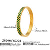 Wholesale Minimalist Geometric Square Grid Oil Drip Buckle Stainless Steel Electroplated Bracelet Set