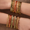 Wholesale Minimalist Geometric Square Grid Oil Drip Buckle Stainless Steel Electroplated Bracelet Set