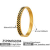Wholesale Minimalist Geometric Square Grid Oil Drip Buckle Stainless Steel Electroplated Bracelet Set