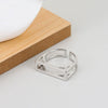 Wholesale Minimalist Geometric Square Hollow Opening Copper Ring For Women With Electroplating