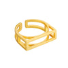 Wholesale Minimalist Geometric Square Hollow Opening Copper Ring For Women With Electroplating