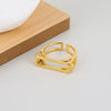 Wholesale Minimalist Geometric Square Hollow Opening Copper Ring For Women With Electroplating