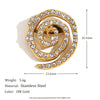 Wholesale Minimalist Geometric Stainless Steel Electroplated 18K Gold Micro Inlaid White Diamond Women's Chest Ornament Brooch