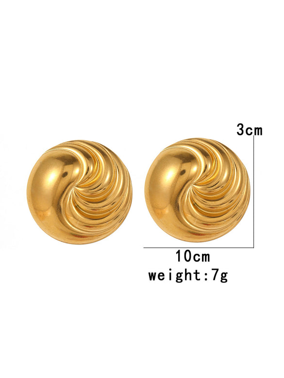 Wholesale Minimalist Geometric Stainless Steel Electroplated Oshaped Earrings For Women