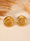 Wholesale Minimalist Geometric Stainless Steel Electroplated Oshaped Earrings For Women