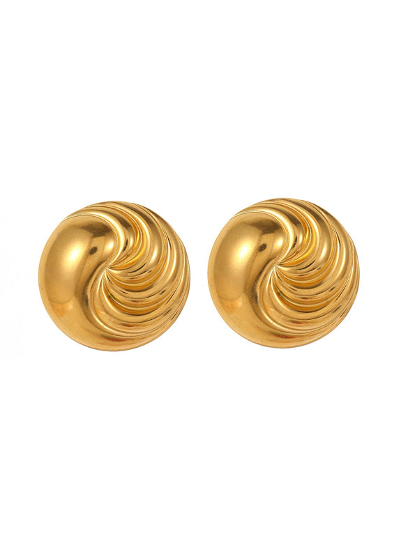 Wholesale Minimalist Geometric Stainless Steel Electroplated Oshaped Earrings For Women