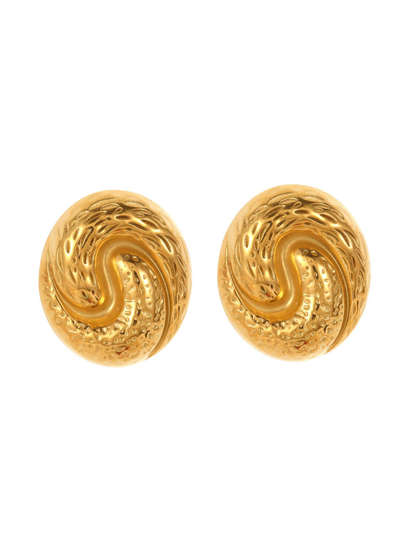Wholesale Minimalist Geometric Stainless Steel Electroplated Oshaped Earrings For Women