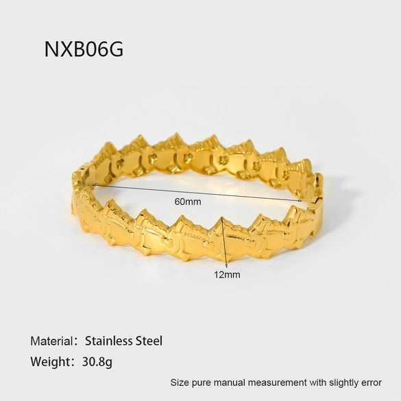 Wholesale Minimalist Geometric Stainless Steel Goldplated Bracelet For Women