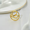 Wholesale Minimalist Geometric Stainless Steel Goldplated Ring