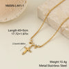 Wholesale Minimalist Geometric Stainless Steel 18K Gold Electroplated Cross Pendant Necklace For Women