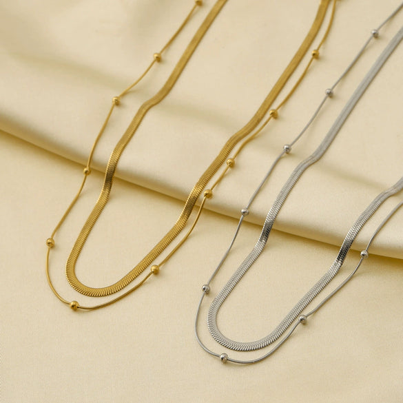 Wholesale Minimalist Geometric Stainless Steel 18K Gold Plated Electroplated Women's Clavicle Necklace
