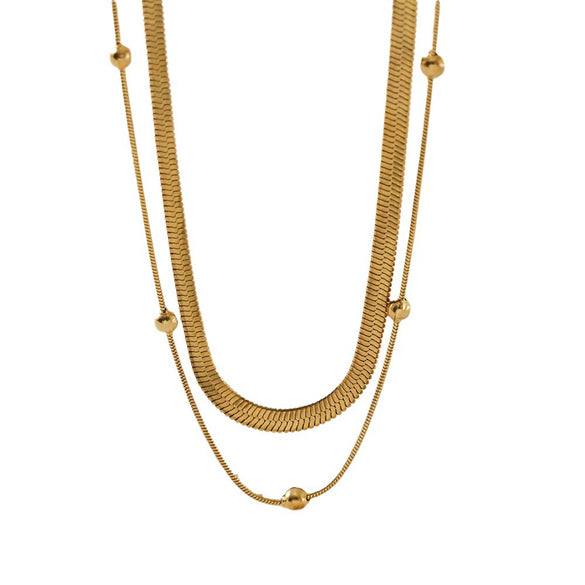 Wholesale Minimalist Geometric Stainless Steel 18K Gold Plated Electroplated Women's Clavicle Necklace