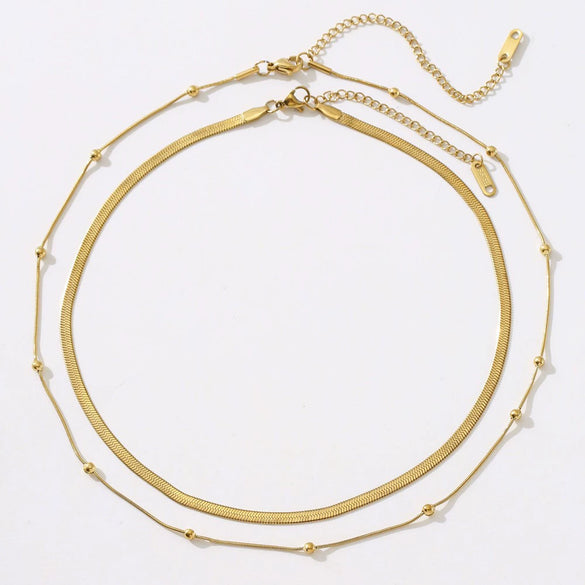 Wholesale Minimalist Geometric Stainless Steel 18K Gold Plated Electroplated Women's Clavicle Necklace