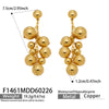Wholesale Minimalist Geometric Stainless Steel 18K Gold Plated Round Bead Tassel Earrings For Women