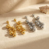 Wholesale Minimalist Geometric Stainless Steel 18K Gold Plated Round Bead Tassel Earrings For Women