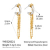 Wholesale Minimalist Geometric Stainless Steel 18K Gold Pvd Furnace Vacuum Real Gold Plated Tassel Earrings Unisex