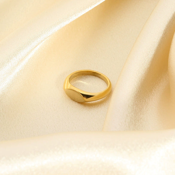 Wholesale Minimalist Geometric Stainless Steel 18K Goldplated Ring For Women