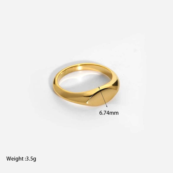 Wholesale Minimalist Geometric Stainless Steel 18K Goldplated Ring For Women