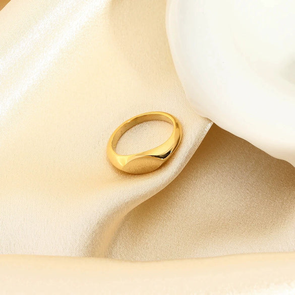 Wholesale Minimalist Geometric Stainless Steel 18K Goldplated Ring For Women